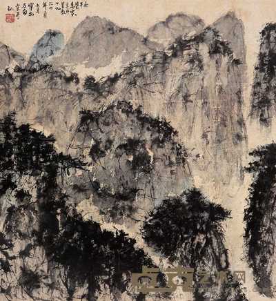 傅抱石 1964年作 山水 镜心 37×34cm